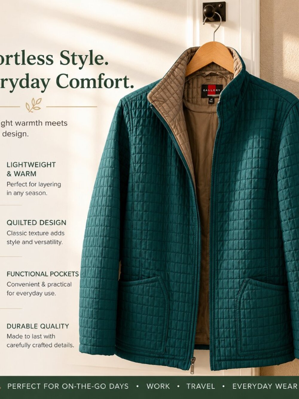 Women’s Teal Quilted Jacket
